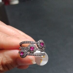 BP Hematite and Ruby Ring